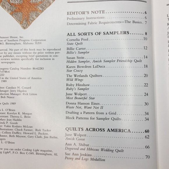 Great American Quilts 1989 Sandra O'Brien Samplers Traditions Examples Hardbound - Picture 4 of 15